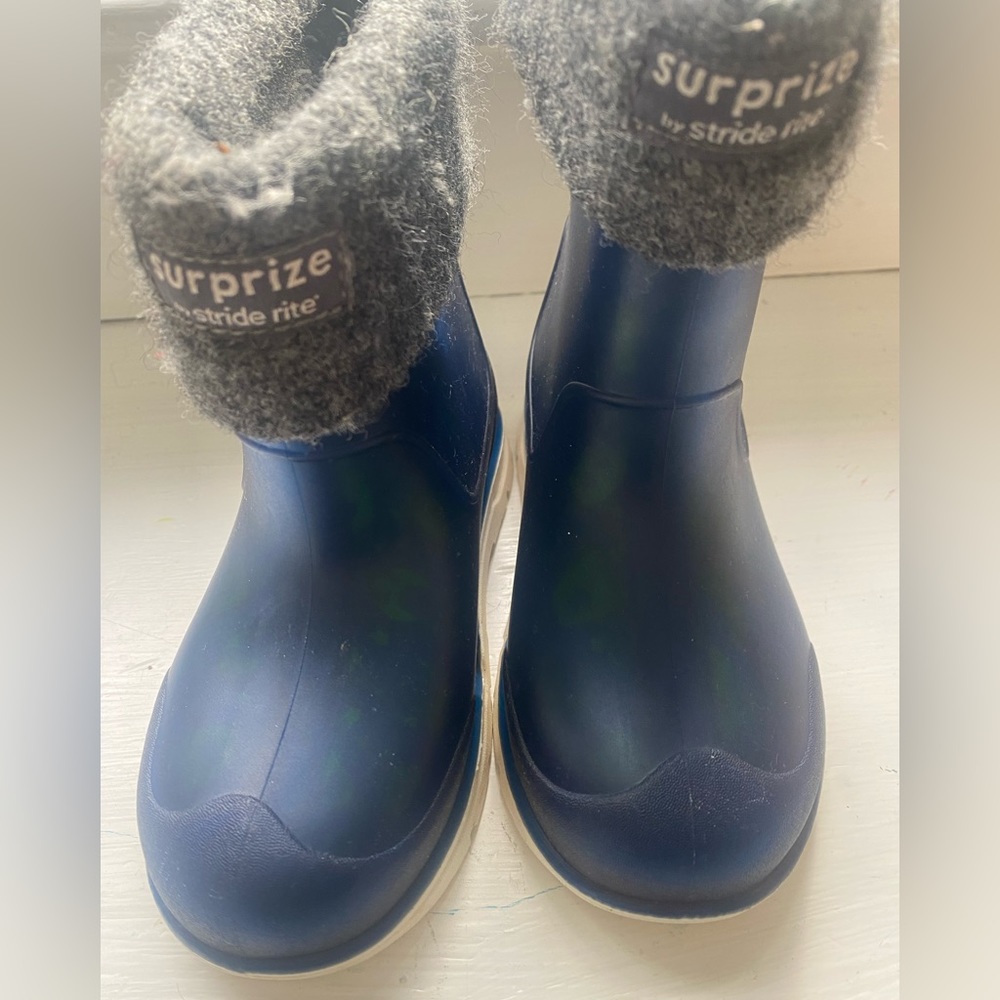 Toddler Boys' Surprize by Stride Rite Conquer Slip-On Rain Boots-blue 8M